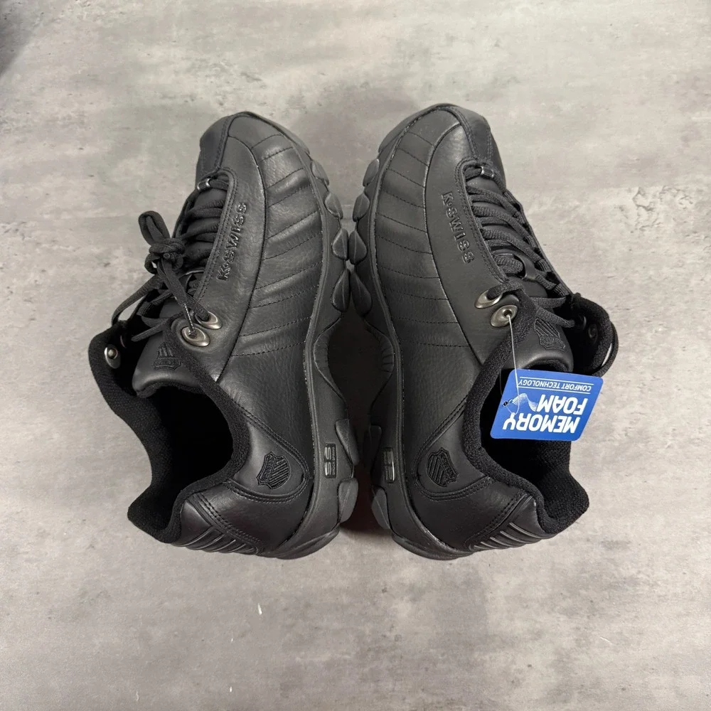 K-Swiss ST329 CMF Sneakers Mens 11.5 Black Leather Memory Foam 03426-008-M